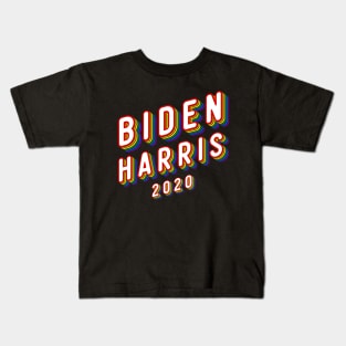 Biden Harris 2020 LGBTQ Pride Rainbow text Kids T-Shirt